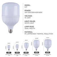 Venta al por mayor residencial Lampada Led bombilla lámparas E27 bombilla de luz de materia prima bombillas Led para el hogar focos 5W 10W 20W 40W 60W PC AC