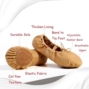 Femmes Élastique Toile Chaussures <span class=keywords><strong>de</strong></span> <span class=keywords><strong>Danse</strong></span> Ballet Pantoufles - Product Image 2