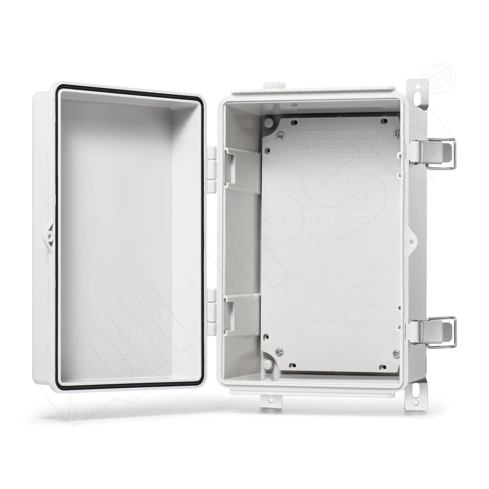 QILIPSU IP67 Waterproof Junction Box Outdoor Electrical Box ABS Plastic Enclosure Hinged Grey Door for Proejcts 11.8"x7.9"x6.7"