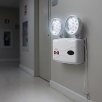 Lumière d'urgence LED rechargeable à 2 têtes, IP20, montage mural ou au plafond, éclairage de sécurité incendie pour entrepôt, bureau