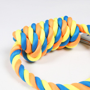 Jouet en corde pour animaux de compagnie, grande taille, interactif, à nœuds dentaires à mâcher, avec un design torsadé coloré pour le nettoyage des dents - Product Image 2