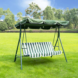 เก้าอี้ชิงช้าลายแถบสีเขียวและสีขาวสำหรับ<span class=keywords><strong>3</strong></span>คนโครงเหล็กโพลีเอสเตอร์ - Product Image 1