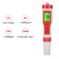 Testeur de qualité de l'eau portable 4-en-1 avec détecteur de TDS, EC et température, personnalisable OEM & ODM