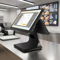 Système de point de vente tout-en-un avec écran tactile double 15,6 pouces pour restaurants et commerces de détail