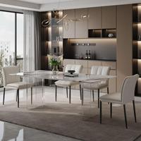 2025 moderne rétro maison salon Table à manger chaises haut de gamme Design épaissi ardoise noire nouveau modèle