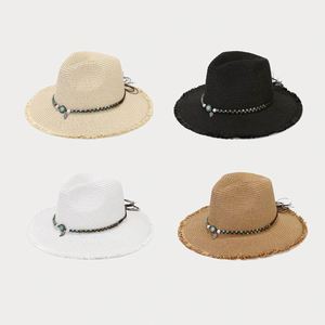 New Hawaiian Vacation Sun Lady Hipster <b>Hat</b> Straw Retro Suntan Panama Breathable Straw Sun <b>Hats</b> - Product Image 1