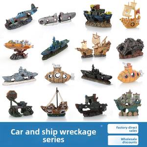 Decoraciones de Resina para Acuarios: Naufragio de Avión, Barco o Submarino, Adornos Ecológicos para Paisajismo de Peceras que Crean Emoción - Product Image 3