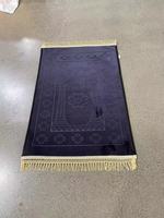 Tapis de prière uni islamique avec pompon, tapis de mosquée pour le Hajj