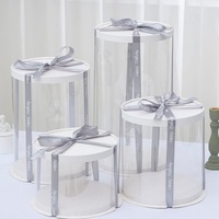 Boîtes d'emballage rondes transparentes en gros pour mousses et desserts, disponibles en tailles 4, 6 et 8 pouces, simple ou double couche.