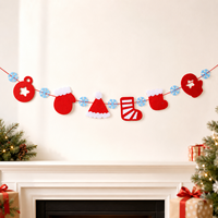 Guirlande de Noël en feutre doux, légère et réutilisable, décoration suspendue personnalisée pour fêtes de fin d'année