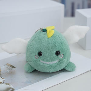 Porte-clés en peluche mignon avec queue qui bouge, <span class=keywords><strong>chien</strong></span>, chat, cochon, ours, panda, dinosaure, lapin, jouets en peluche, porte-clés, porte-clés à ailes d'ange - Product Image 4