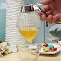 Distributeur de miel en plastique anti-goutte, distributeur de sirop d'érable, pot à jus, récipient, distributeur de miel avec support