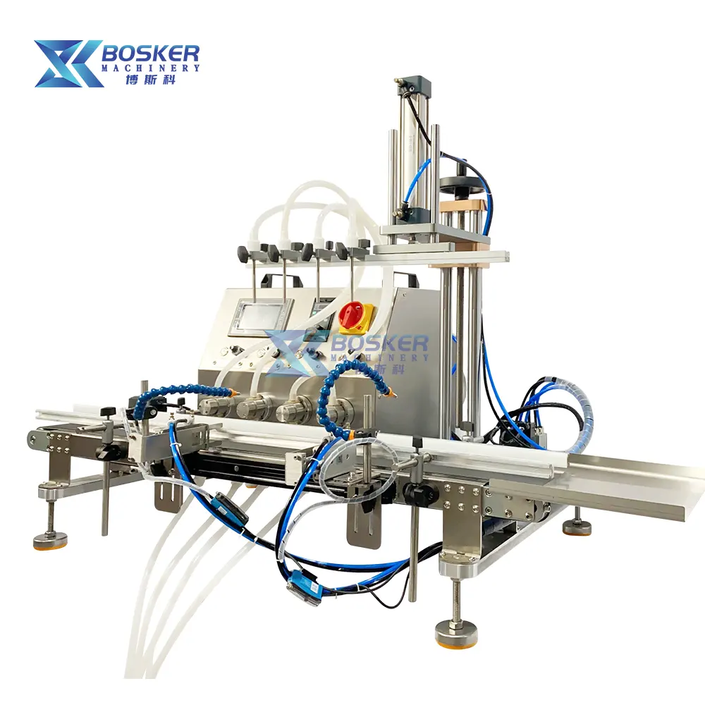 BSK-AY01 יצרן אוטומטי ארבעה-ראש נוזל מכונת מילוי צינור מיץ מילוי מכונות