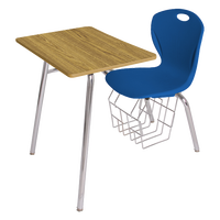 Meubles de classe pour collège, siège en plastique, plateau de table en bois, chaise d'étudiant avec table