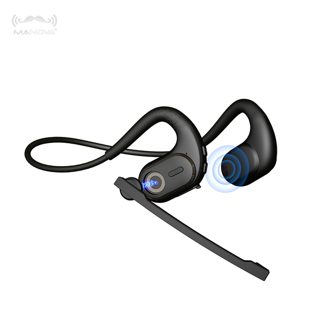 Over Ear Air Conduction Headphone Wireless Earphone Detachable Boom Microphone for Laptop Computer Telephone Headsets