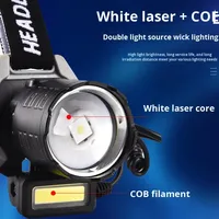Lampe frontale puissante rechargeable à zoom réglable et à activation par mouvement pour les aventures en plein air, le travail nocturne et les situations d'urgence