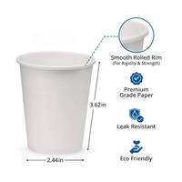 Gobelets en papier biodégradables jetables à prix de gros avec couvercles, logo personnalisé, style à paroi simple pour café et usage aérien