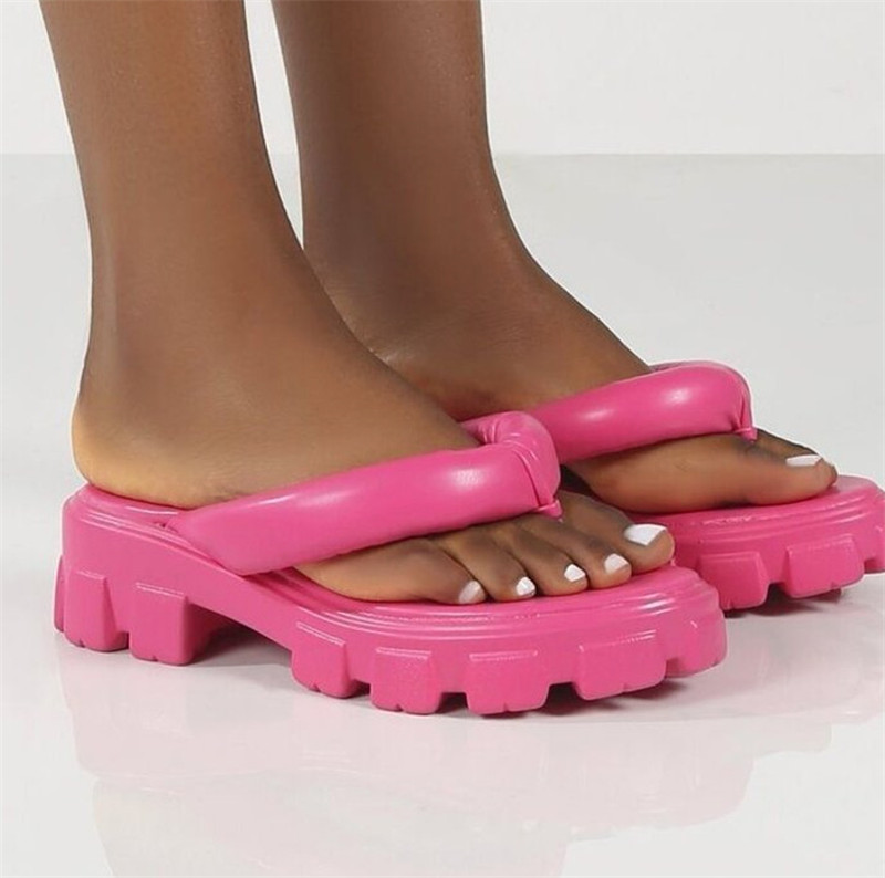 Summer Girls Flip Flops Sandals Thick Sole Clip-toe Large Size Women's Flip-flops Slippers