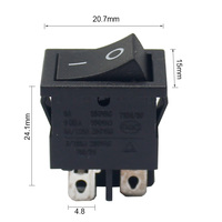 Commutateurs à bascule électroniques de Pin du noir 4 de 10A 125VAC sans tension de LED Max. 250VAC
