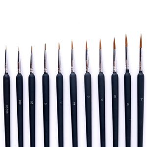 000-6 9 piezas de acrílico acuarela aceite de cara de detalle cepillo de pintura miniatura pinceles de pintura Mini Kit de pincel <span class=keywords><strong>para</strong></span> pintar conjunto - Product Image 1