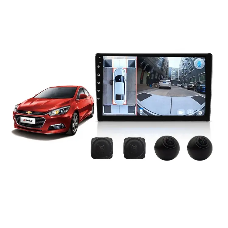 360 Auto Camera Android Wifi 4G Navigatie 720P 1080P Hd 4 Kanaals 10 Inch Monitor Back Up360 panoramische Camera Voor Android Auto