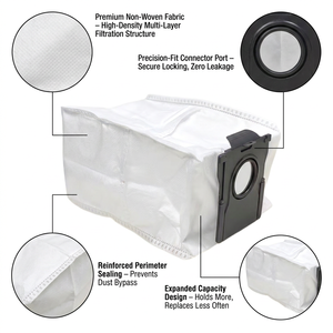 Sacs à poussière de remplacement pour aspirateur robot Dreame X30 X40 Pro Ultra, réutilisables, non tissés, filtre haute efficacité, conçus sur mesure - Product Image 5
