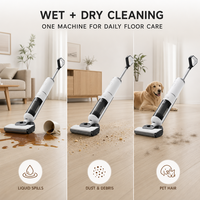 Aspirateur et laveur de sols sans fil électrique domestique OEM avec moteur sans balais