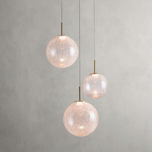 Lámpara colgante de bola de sala de estar nórdica, lámpara de bola de cristal redonda para comedor y dormitorio - Product Image 1