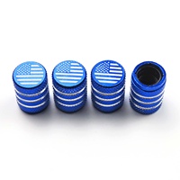 Capuchons de valve de pneu drapeau américain avec doublure en plastique, en aluminium résistant à la corrosion, universels pour voitures et camions