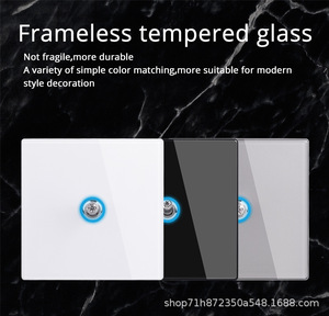 Thương Mại Nước Ngoài 86 Kính Màu Đen Chuyển Đổi Nút Chuyển Đổi Với Pha Lê Kim Cương LED Ánh Sáng Tường Chuyển Đổi Ổ Cắm Bộ - Product Image 6