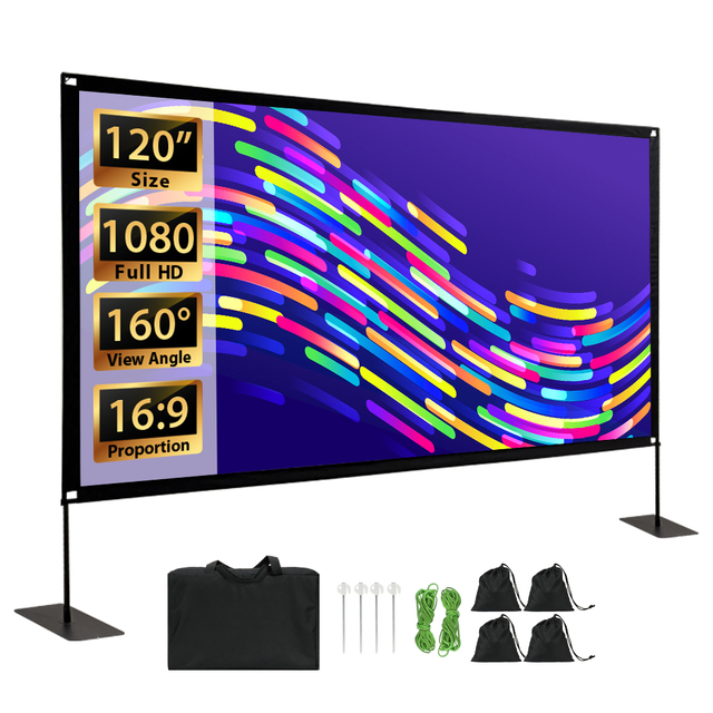 Wholesale ADMAX 120" Lightweight Durable Portable Foldable Metal Tool-Free Quick Setup Home Office Outdoor Projection Screen