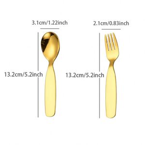 Wholesale 304 Stainless Steel Cutlery Set Household Children's <b>Spoon</b> Ladle Thickened <b>Baby</b> Eating <b>Spoon</b> Fruit Fork - Product Image 2