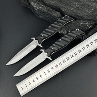 Couteau de poche multifonctionnel de survie en acier inoxydable 5Cr15, surface revêtue de titane, manche G10, pour la chasse et le camping