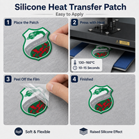 Services ODM/OEM : Étiquettes LOGO 3D en silicone thermocollantes, souples, très extensibles et lavables pour patchs de vêtements