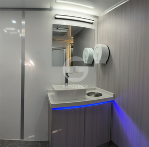 Chất lượng cao sang trọng xách tay hai gian hàng di động nhà vệ sinh <span class=keywords><strong>Trailer</strong></span> kích thước lớn thiết kế hiện đại cho công viên ngoài trời sử dụng trên bán - Product Image 5