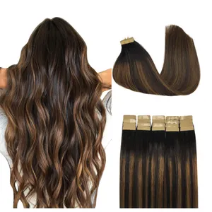 High Quality Russian Hair Double Drawn European Remy Ombre Natural Cuticle Tape In Hair Extensions