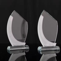 Plaque de récompense en cristal givré avec impression couleur personnalisée et gravure, trophées modernes pour récompenses honorifiques et commémoratives MH-B4
