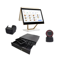 Mesin kasir POS sistem Android 15,6 inci, terminal kasir, perangkat lunak POS, printer, perangkat keras, sistem POS all-in-one untuk ritel
