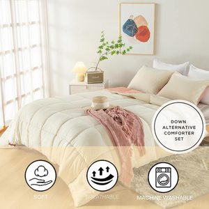Tất cả các mùa dễ dàng rửa siêu mềm Fluffy xuống thay thế Quilted <span class=keywords><strong>Comforter</strong></span> thiết lập với 2 shams gối - Product Image 6
