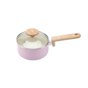 Sartén de aluminio antiadherente con revestimiento de granito de 18 cm, nueva, al por mayor, con mango de madera, apta <span class=keywords><strong>para</strong></span> inducción - Product Image 2