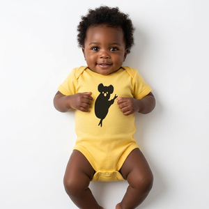 Lindo pelele amarillo para bebé con estampado de koala, mono de algodón de manga corta para bebés, unisex, suave, para usar durante toda la temporada - Product Image 1