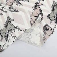 Tissu en mélange viscose, lin et élasthanne, impression numérique personnalisée possible, directement de l'usine, MOQ 1 mètre