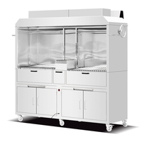 Meilleur prix Portable en acier inoxydable Thai BBQ Four Multifonctionnel Built-in Firebricks Argentin Charbon de bois Barbecue Grill avec ventilateur