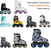 Patins à roulettes personnalisés de couleur unie, style slalom urbain, avec cadre à roulements améliorés, patins en ligne à coque rigide pour adultes