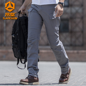 Tiền lastik pamuklu buyuk beden bambu KUMAS Quần nam kargo rahat Ripstop cocuk thể thao kislik chiến thuật Erkek baggy pantolon - Product Image 4