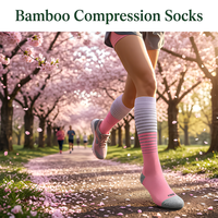 Chaussettes de compression pour la récupération après la course, Coolmax, séchage rapide, soutien de la voûte plantaire, écologiques, respirantes, hauteur genou, chaussettes de sport personnalisées OEM