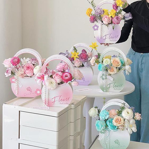 Venta al por mayor cajas de cartón para flores cajas de rosas cesta de flores para ramo - Product Image 4