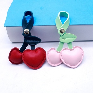 Girls Fashion Fruit Clothing Accessory Easy Wearing Women Bag Charm Promotion Gift Portable PU <b>Leather</b> Cartoon Cherry <b>Keychains</b> - Product Image 1