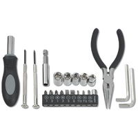 Ensemble d'outils de luxe, kit domestique de qualité supérieure, outils à main de qualité professionnelle, logo personnalisé, cadeau promotionnel, étui de transport, bricolage