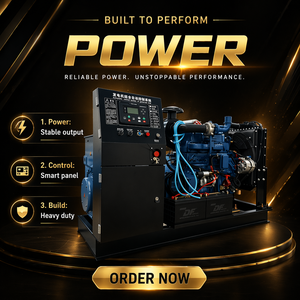 Générateur robuste de 50 kW, 62,5 kVA, Ricardo, châssis ouvert, refroidissement par eau, démarrage à distance, triphasé, groupe électrogène industriel continu - Product Image 2
